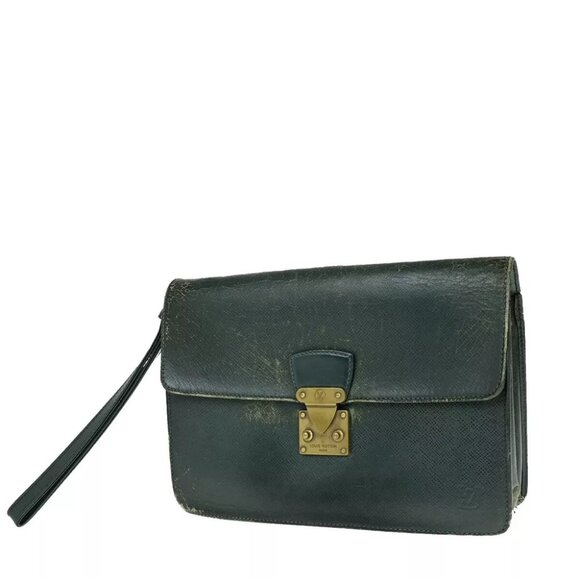 LOUIS VUITTON Pochette Kourad Clutch Hand Bag Taiga Leather GN M30194 07YE582 - Picture 1 of 16